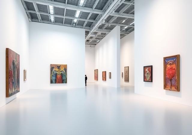 Image of an art exhibition hall setup at the Singapore Art Biennale