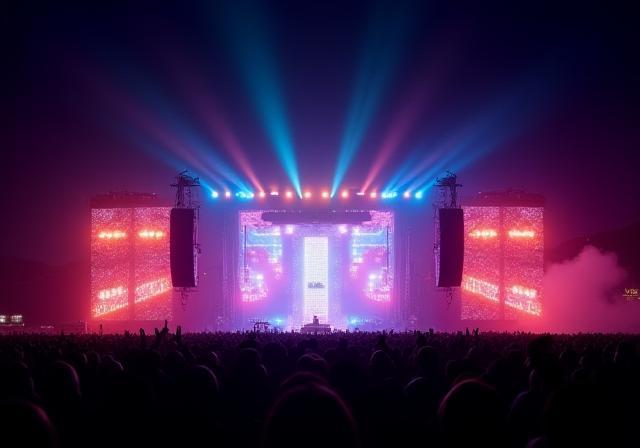 Image of a large music festival stage and crowd